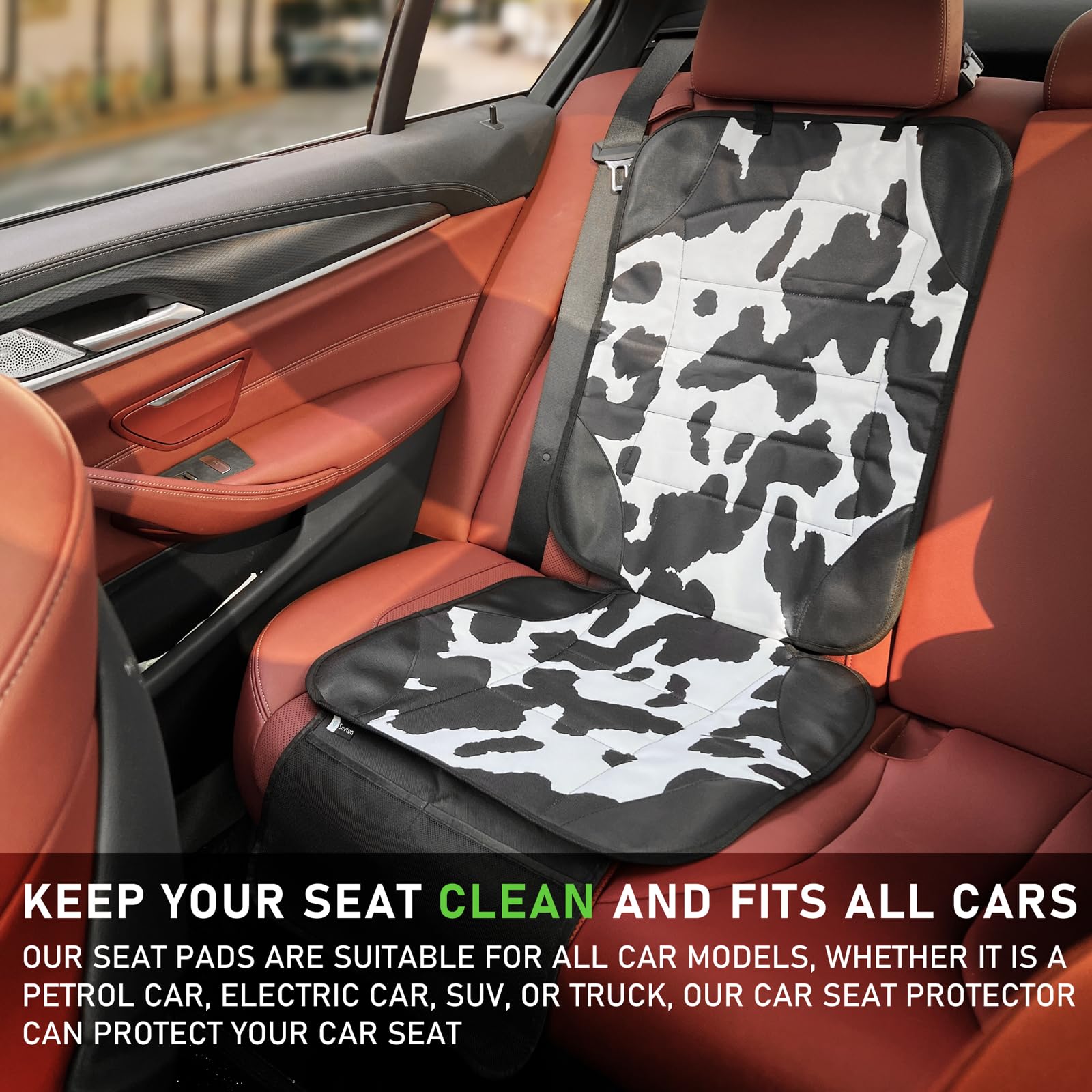 Siivton car seat protector anti-slip backing prevents shifting during trips.
