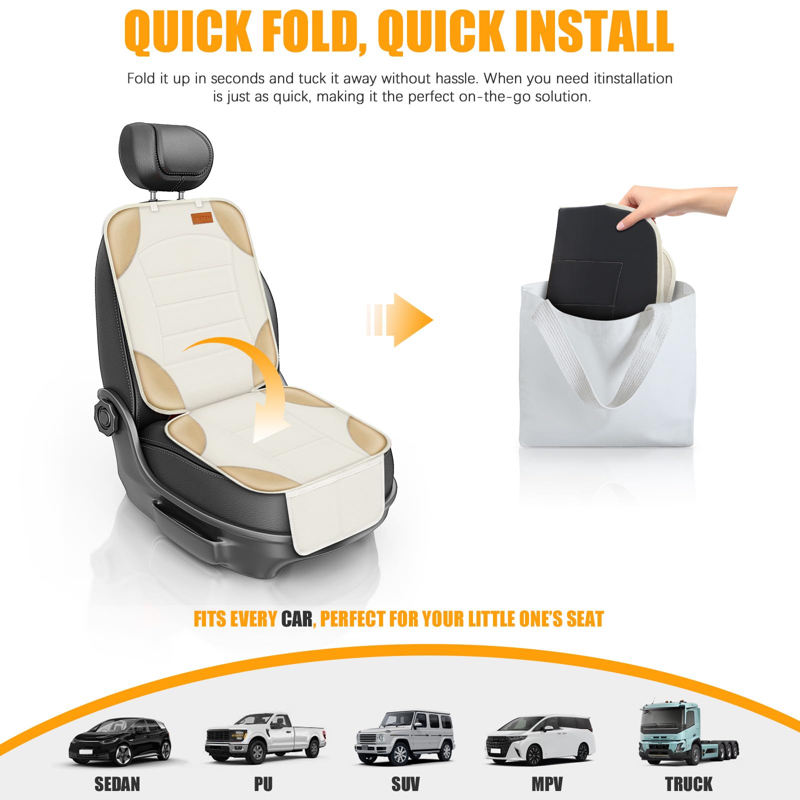 Siivton car seat protector fits-most-vehicles for broad compatibility.