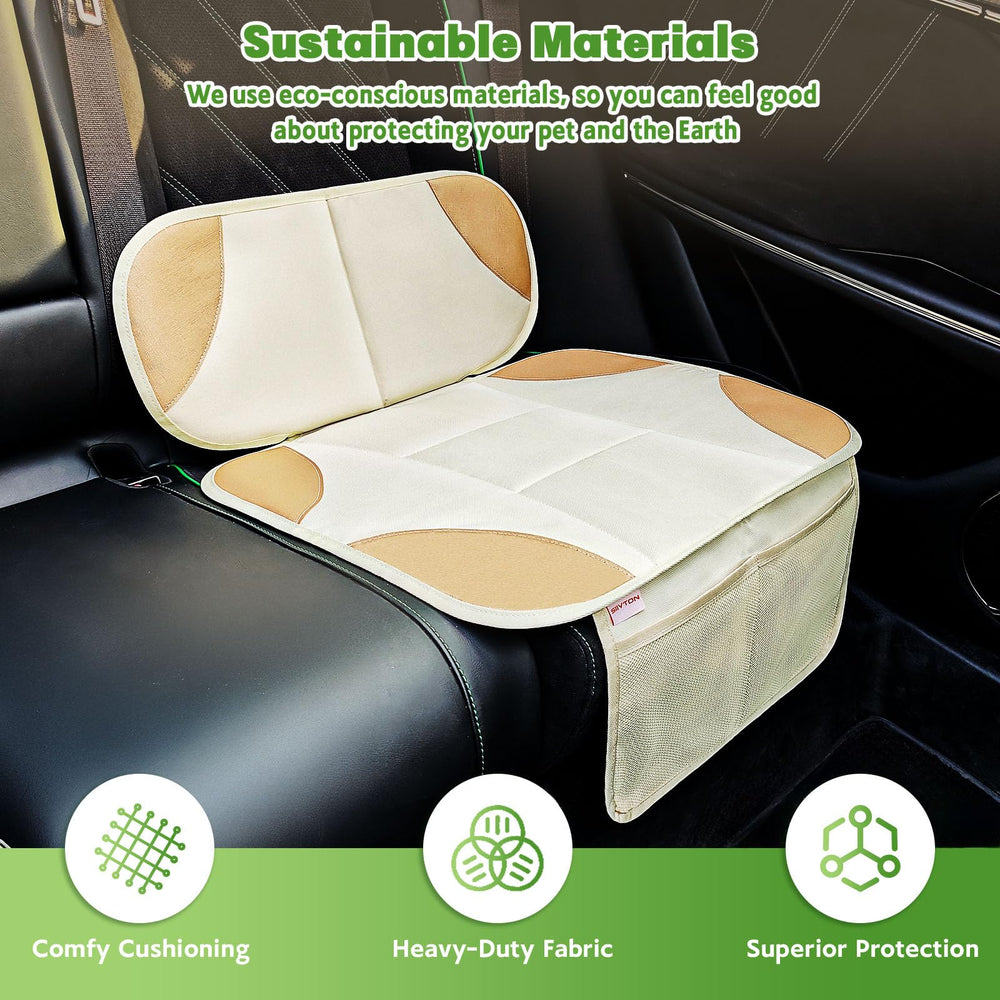 Siivton car seat protector thick padding cushions impact and prevents indentations.
