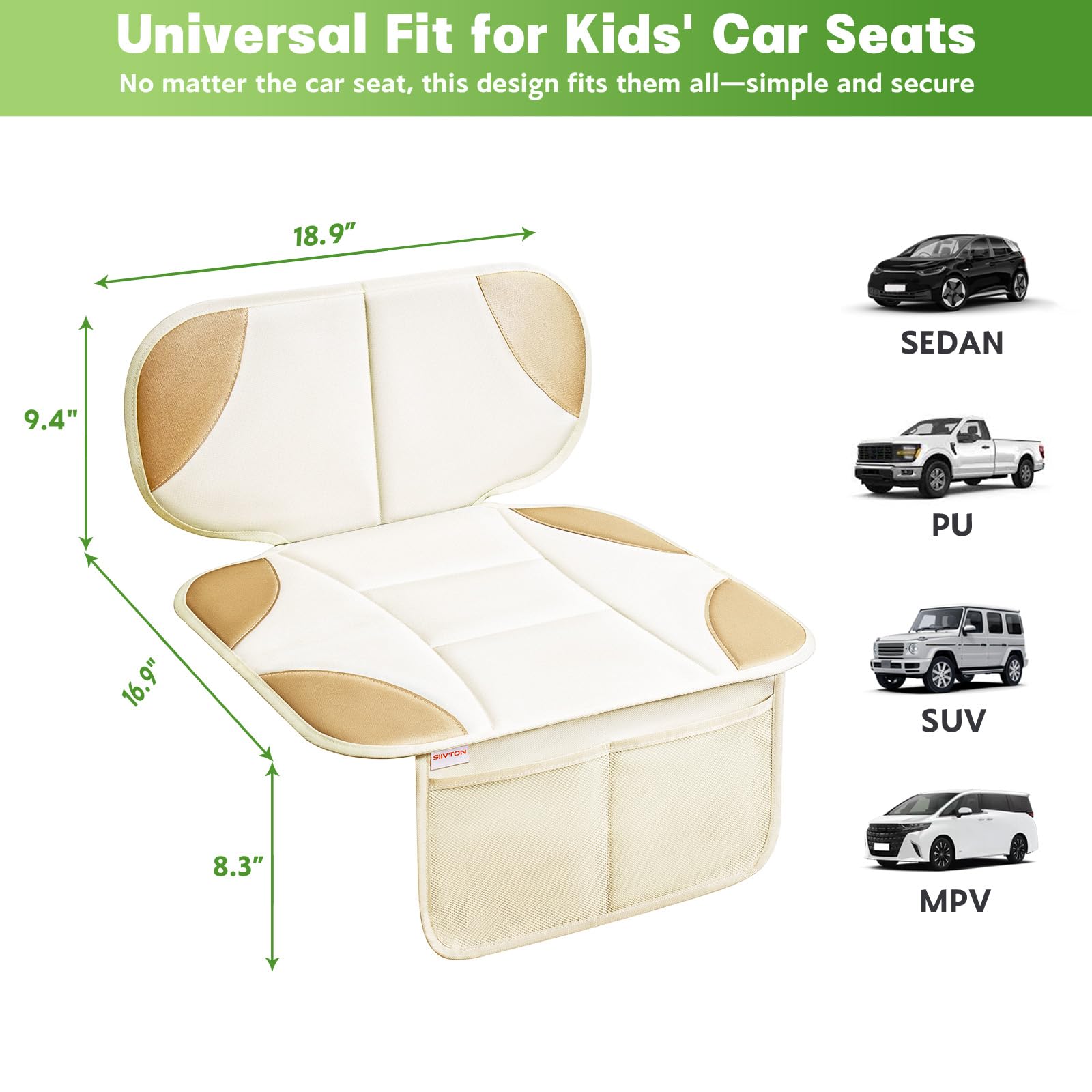 Siivton car seat protector uses waterproof material for spills cleanup.