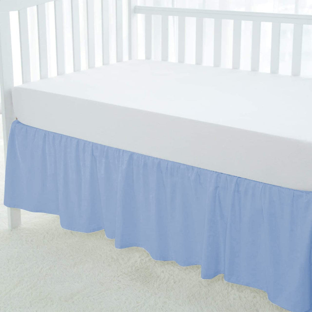 Silentnight crib skirt with 14-inch drop fits standard cribs and hides under-bed storage.