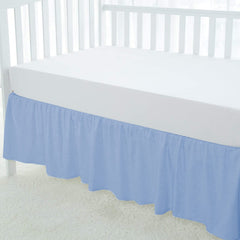 Silentnight crib skirt with 14-inch drop fits standard cribs and hides under-bed storage.