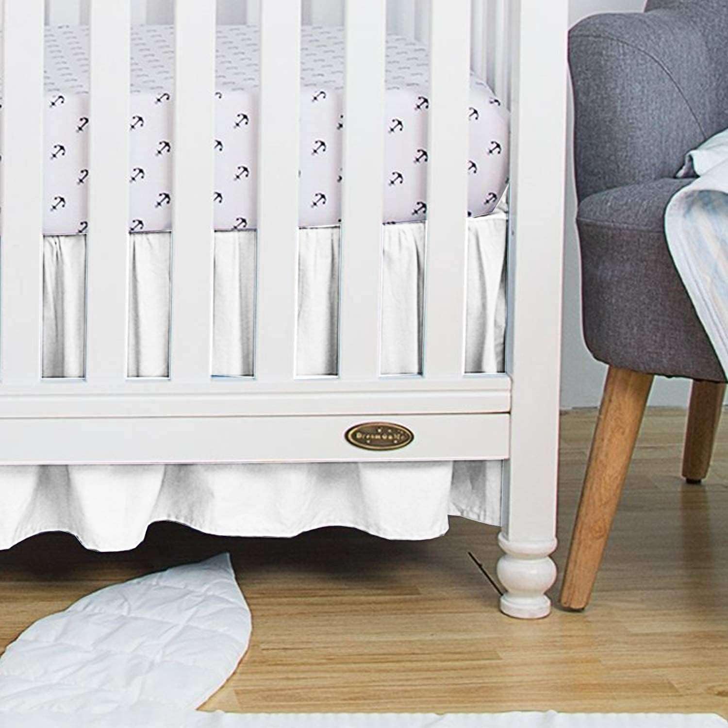 Silentnight crib skirt complements baby boy or girl nurseries with a timeless silhouette.