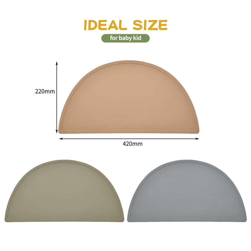 SILI FACTORY bear placemat half-circle gray doubles as a pastry mat for baking