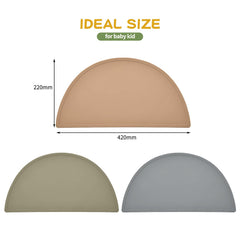 SILI FACTORY bear placemat half-circle gray doubles as a pastry mat for baking