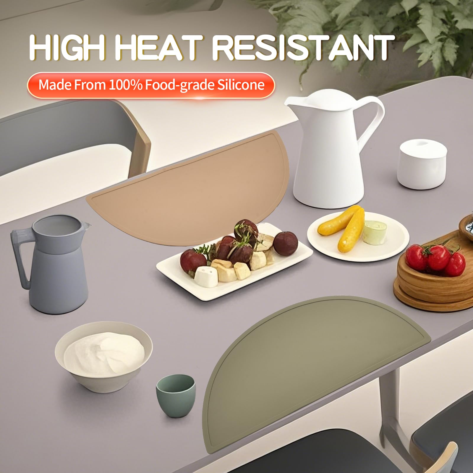 SILI FACTORY bear placemat half-circle gray supports kid-friendly dining