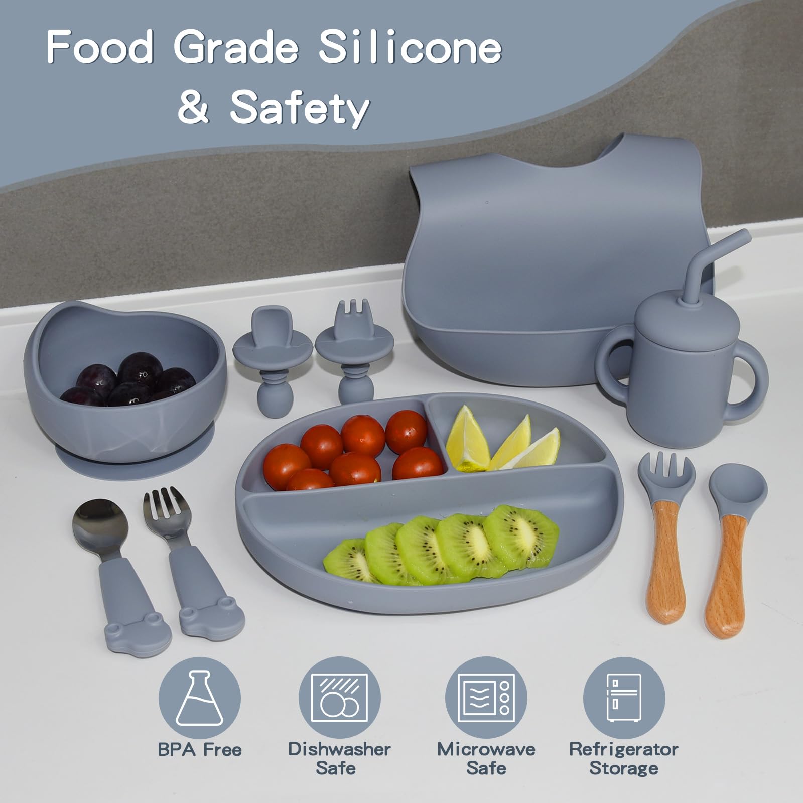 SILI FACTORY adjustable bib with catch pocket helps keep clothes cleaner