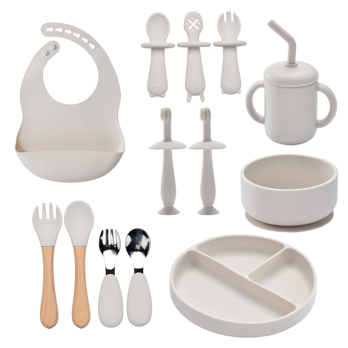 SILI FACTORY silicone baby feeding set suction plate for mess-free mealtimes during snacks.