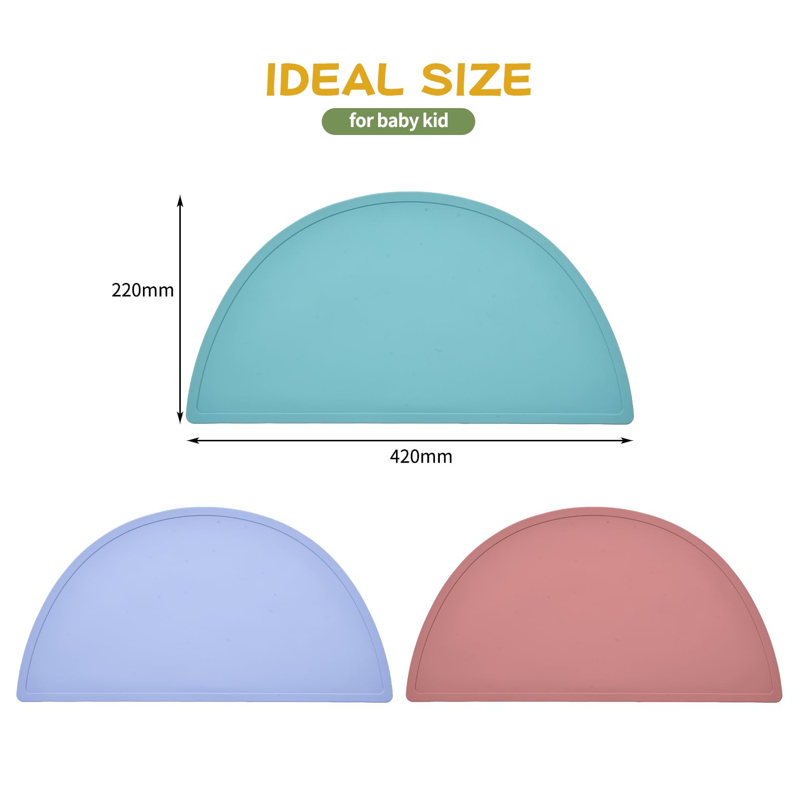 SILI FACTORY bear placemat half-circle purple promotes organized toddler meals.