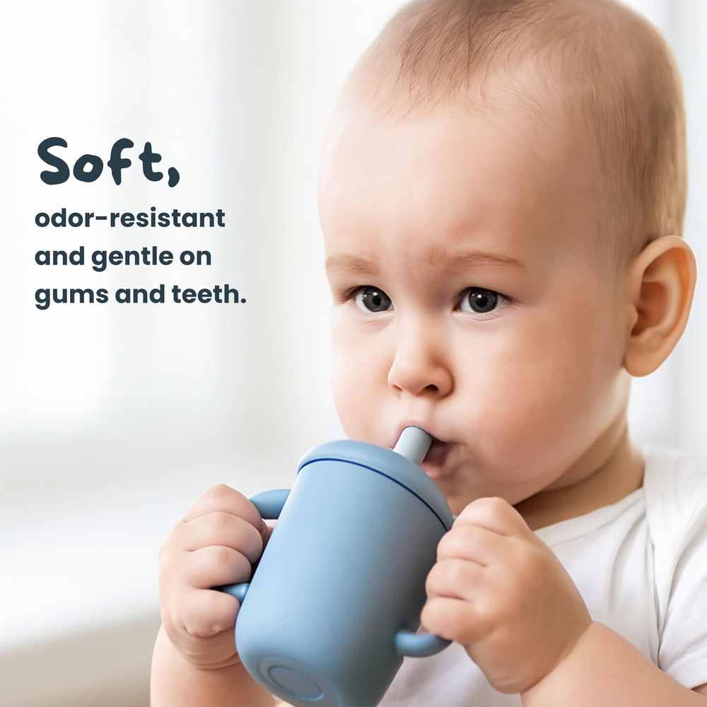 Silicone Baby Feeding Set smoky blue color adds stylish look