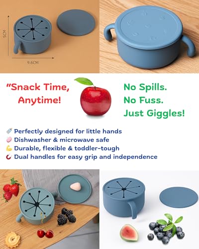 Silicone Baby Feeding Set snack cup with straw for easy sipping