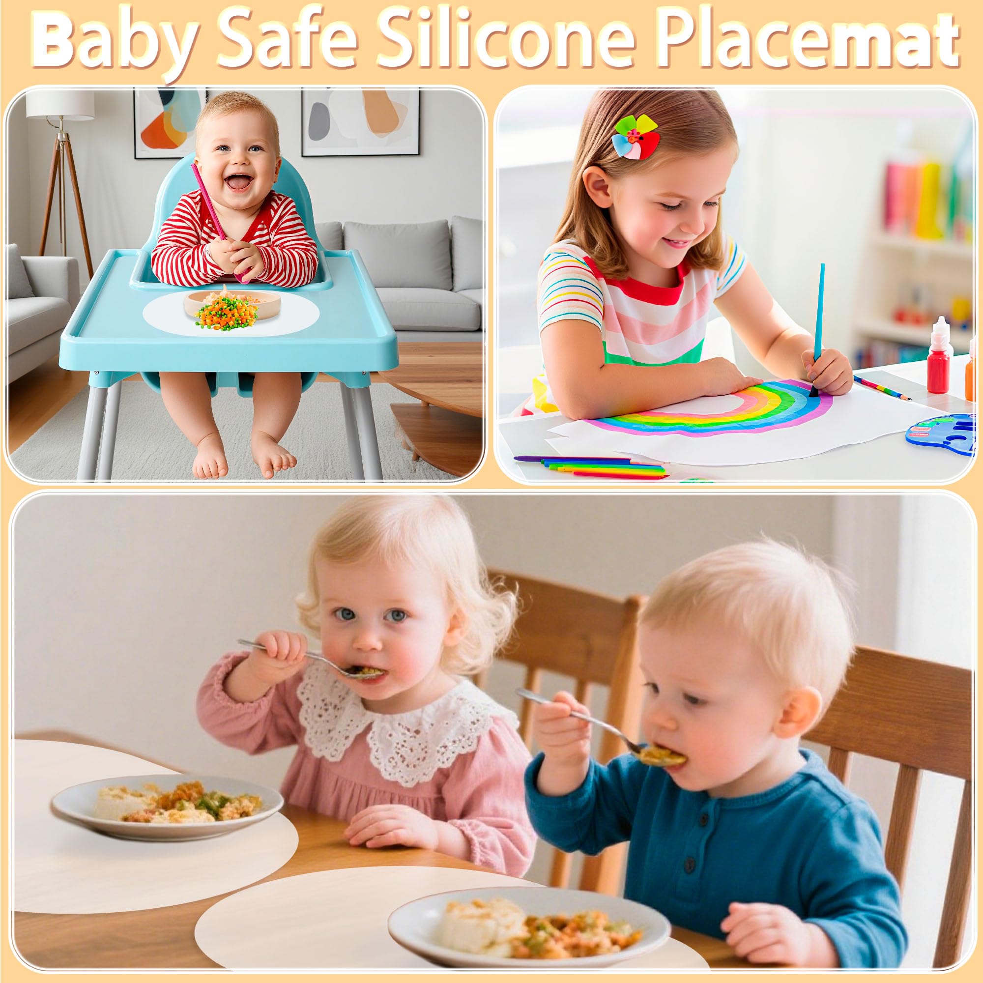 Thick Siliconty placemat (0.7mm) provides durable daily use