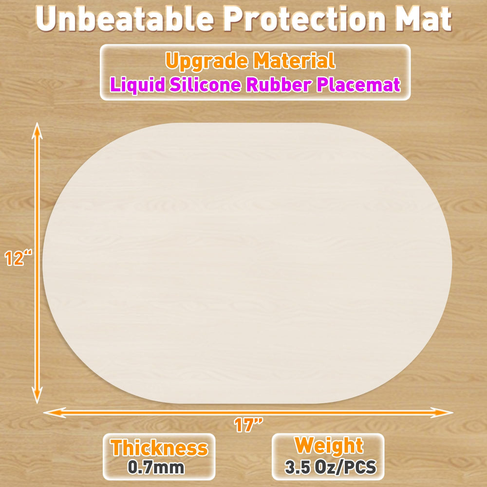 Siliconty placemat with non-slip grip keeps plates steady during meals
