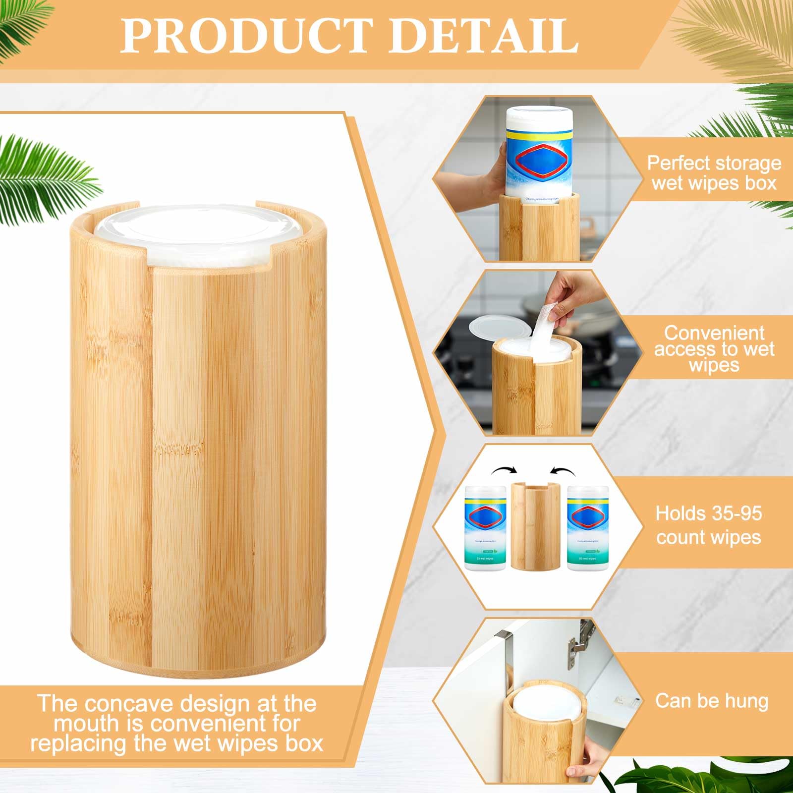 SiliFine bamboo body offers durable, natural appeal for bathroom, kitchen, or office.