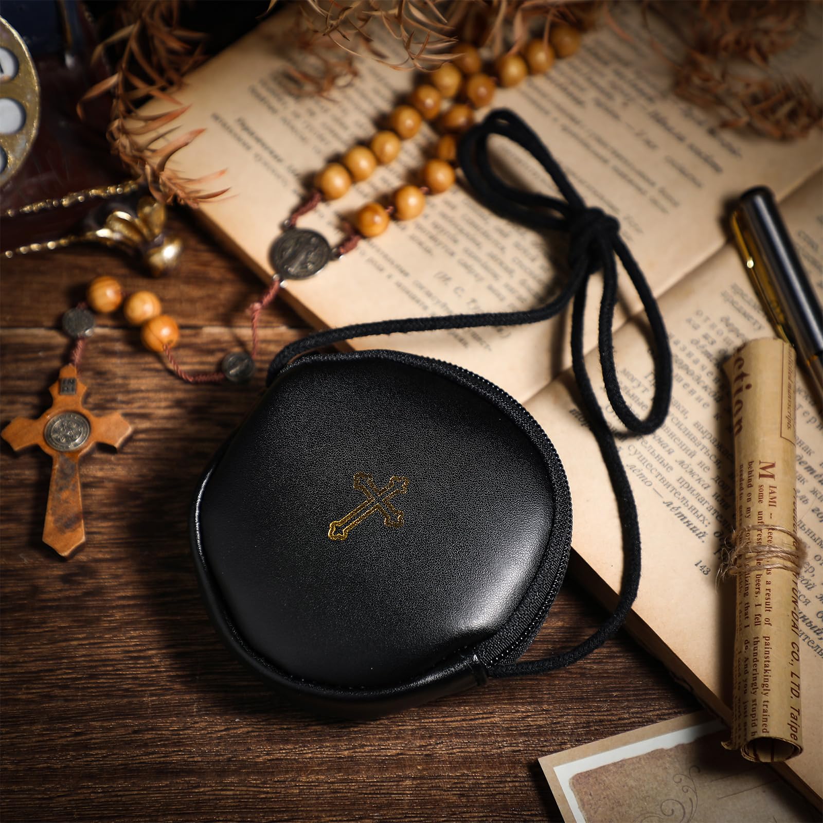 SilTriangle classic black Pyx burse conveys elegant, versatile gifting for faith celebrations
