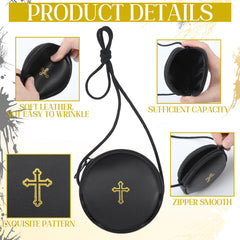 SilTriangle Pyx burse cross pattern highlights sacred style in black leather