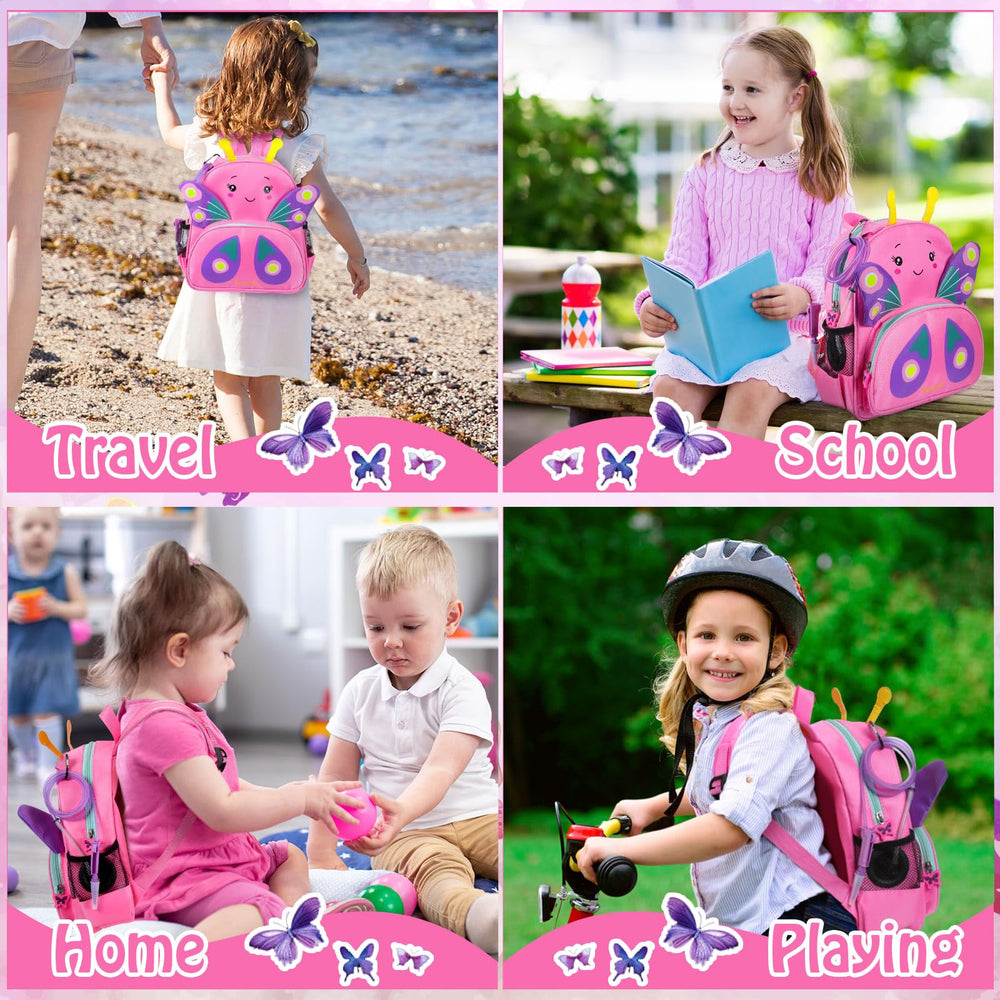 SilTriangle pink butterfly design appeals to kids during outings.