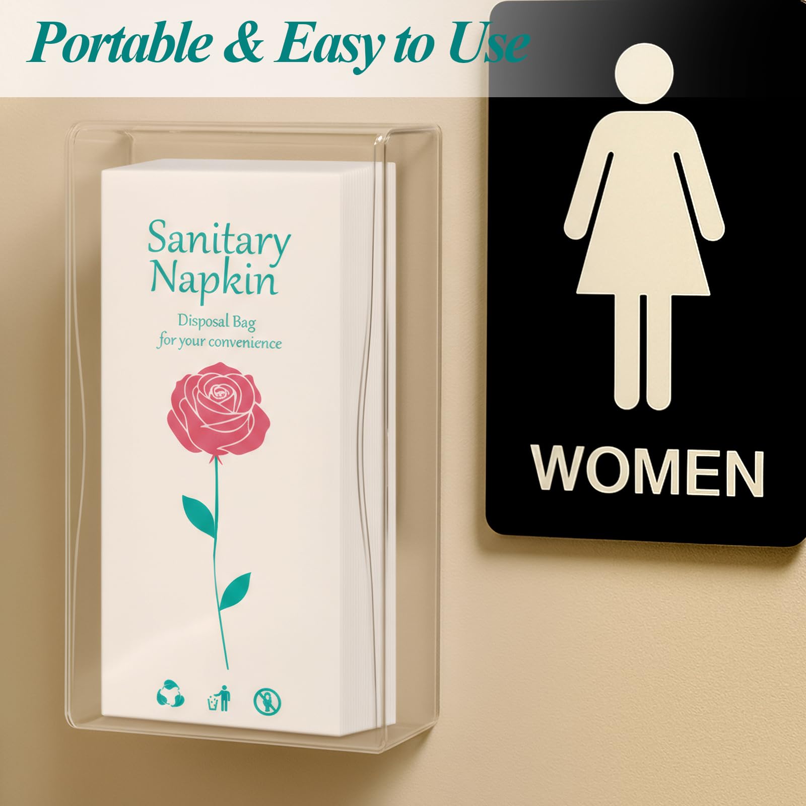 SilTriangle rose-scented disposal bags neutralizing odors in restrooms
