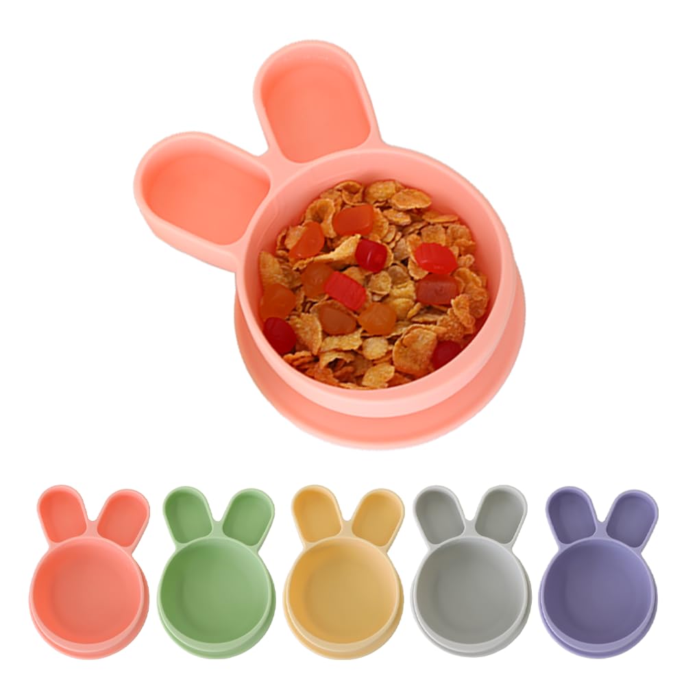 SILUNITY baby plates with suction securely grip the table to reduce spills.