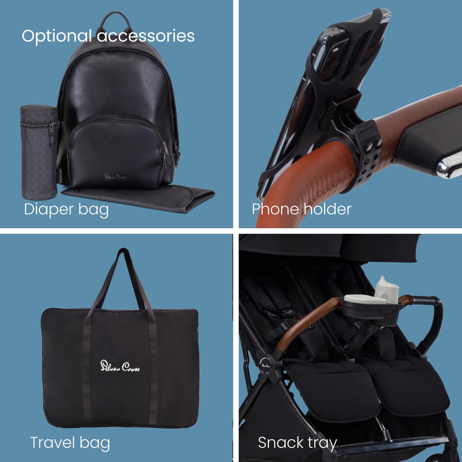 Silver Cross Jet Double travel bag accessory helps protect the stroller.