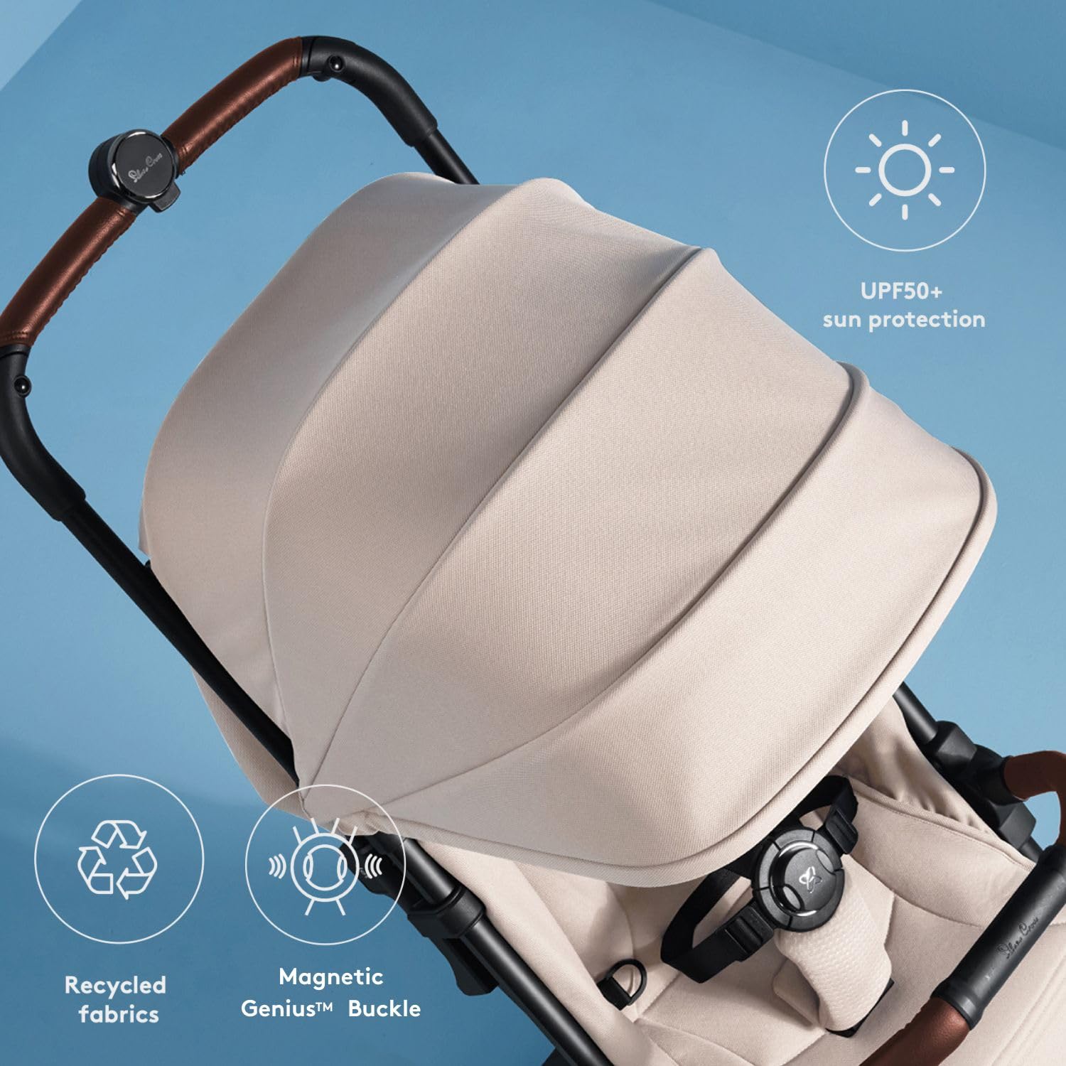 Silver Cross Jet 5 suitcase-style fold enables effortless transport.