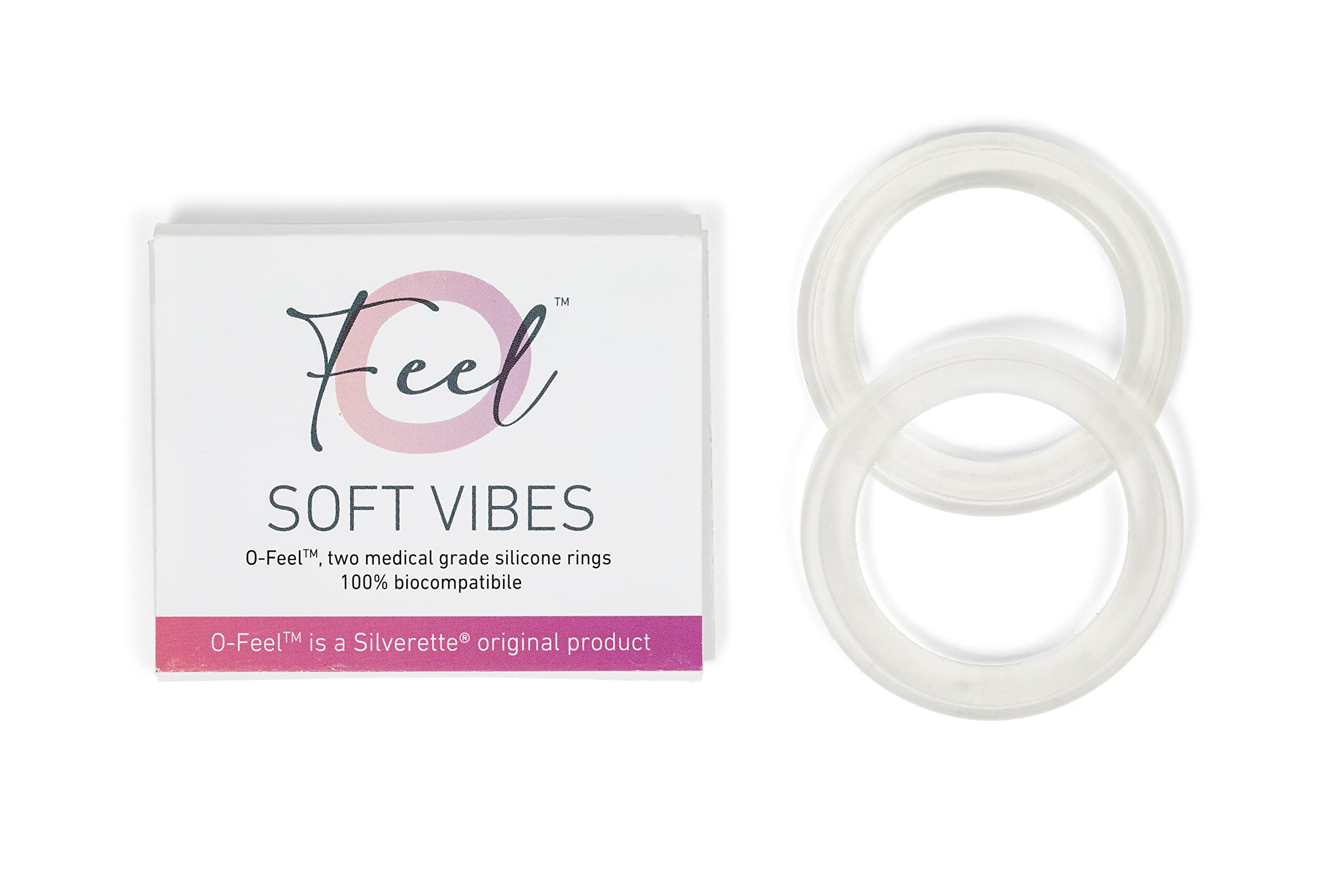 Silverette O-Feel ring set worn on a nursing cup showing secure fit.