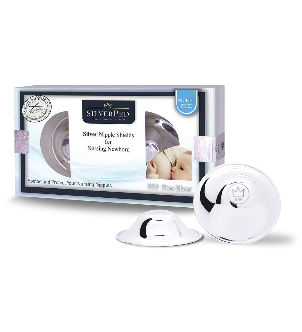 SilverPed nipple shield standard set provides comfortable breastfeeding with pure silver.