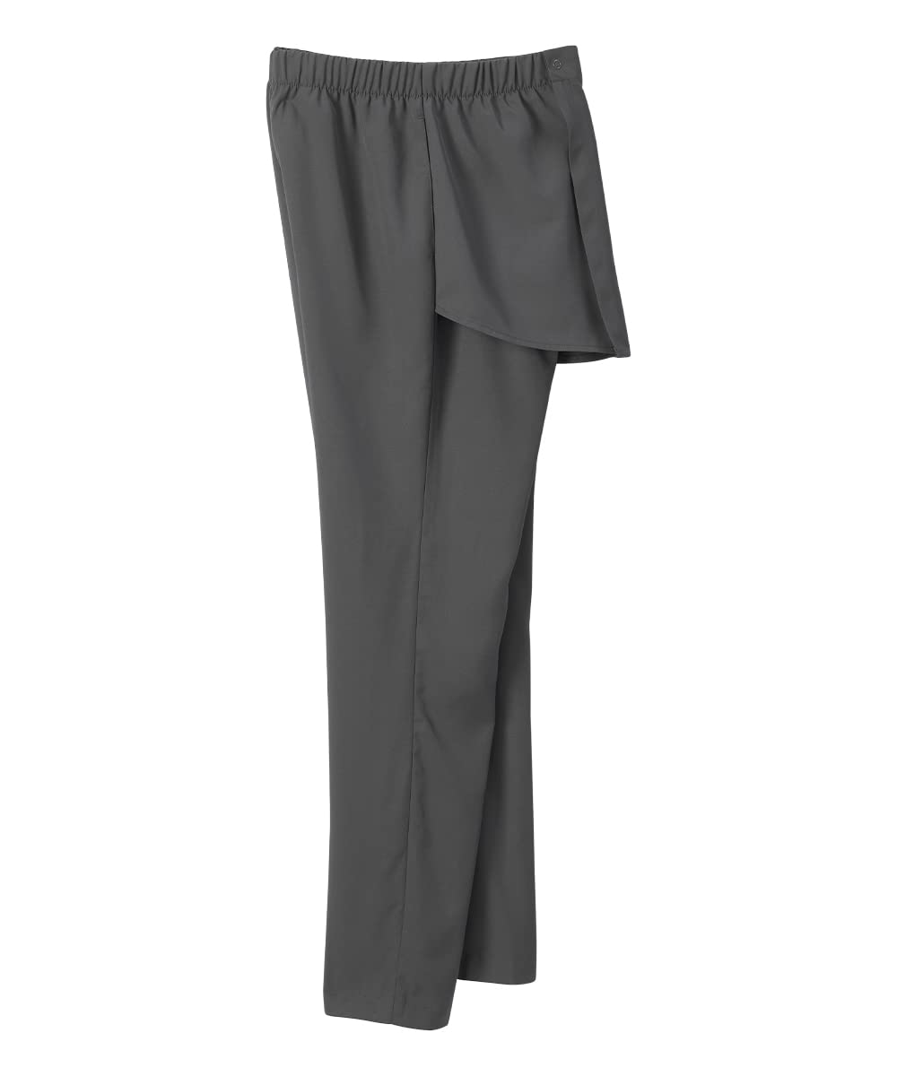 Silvert's open-back pants with snap waistband closure simplify caregiver dressing tasks.
