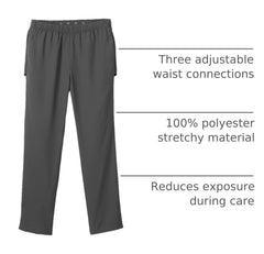 Silvert's petite open-back gabardine pants offer discreet coverage and adjustable inseam.