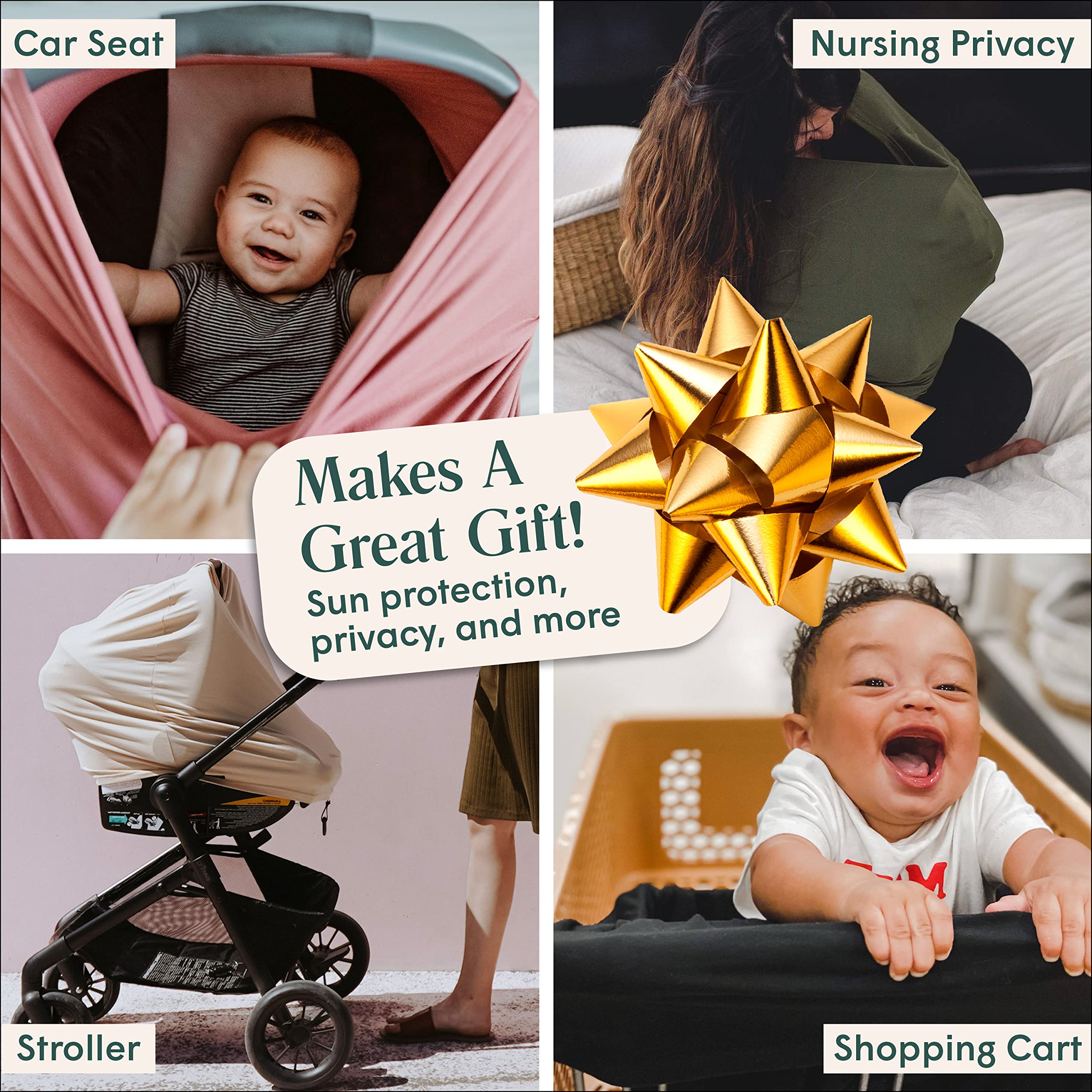 Simka Rose nursing cover offers breastfeeding privacy and easy peek-a-boo checks.