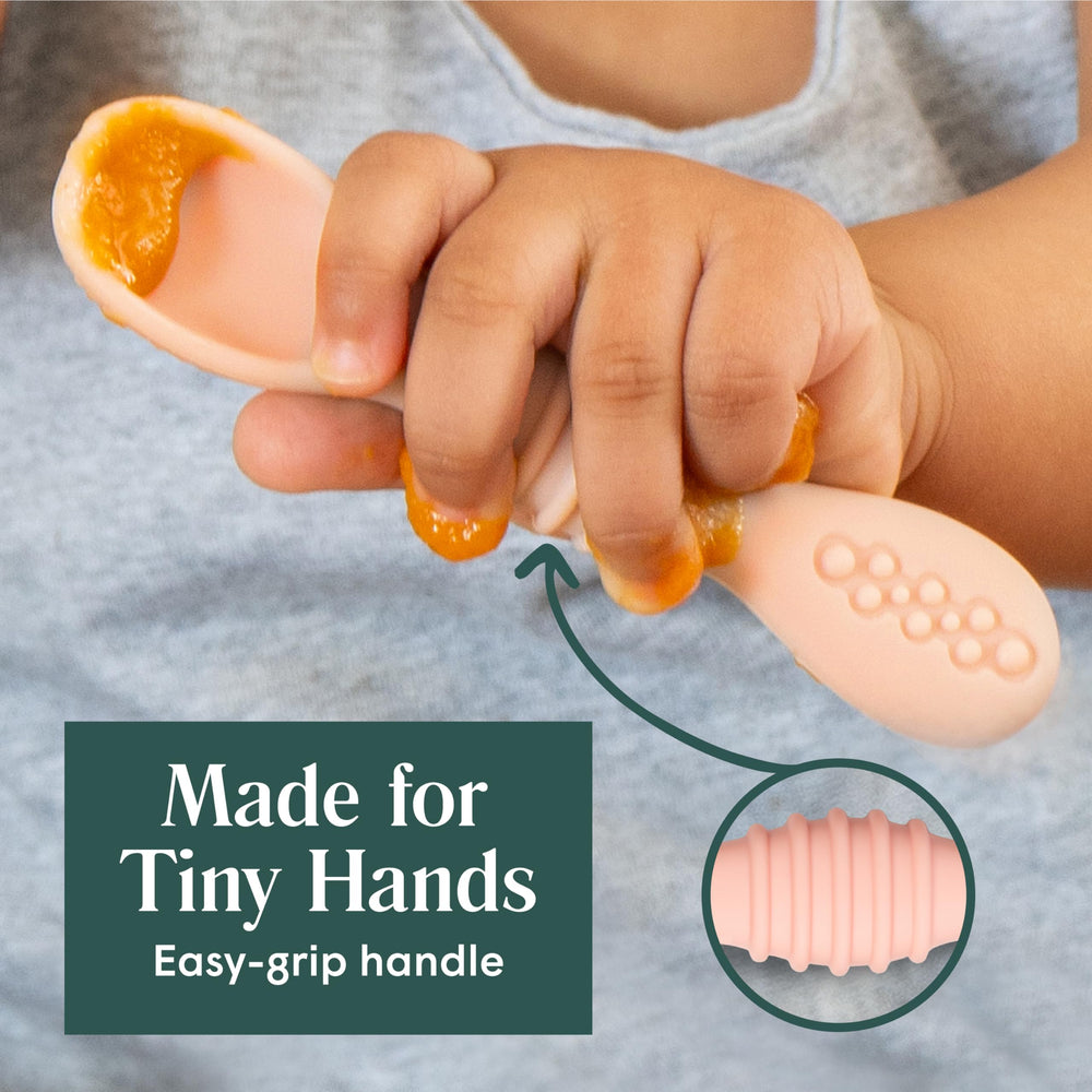 Simka Rose Pebble BPA-free silicone offers safe mealtime gear
