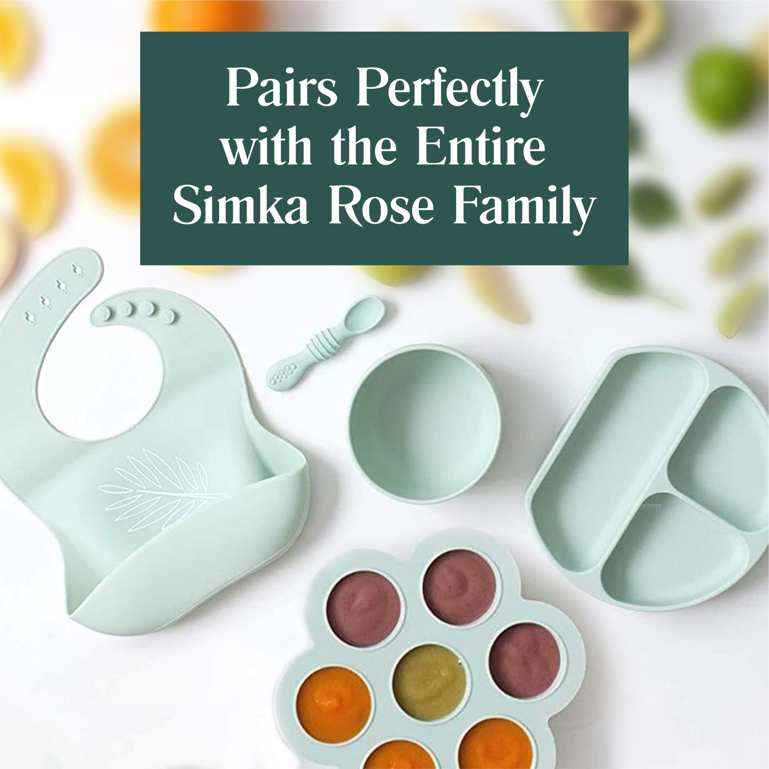 Simka Rose Pebble easy-clean mealtime set for busy families