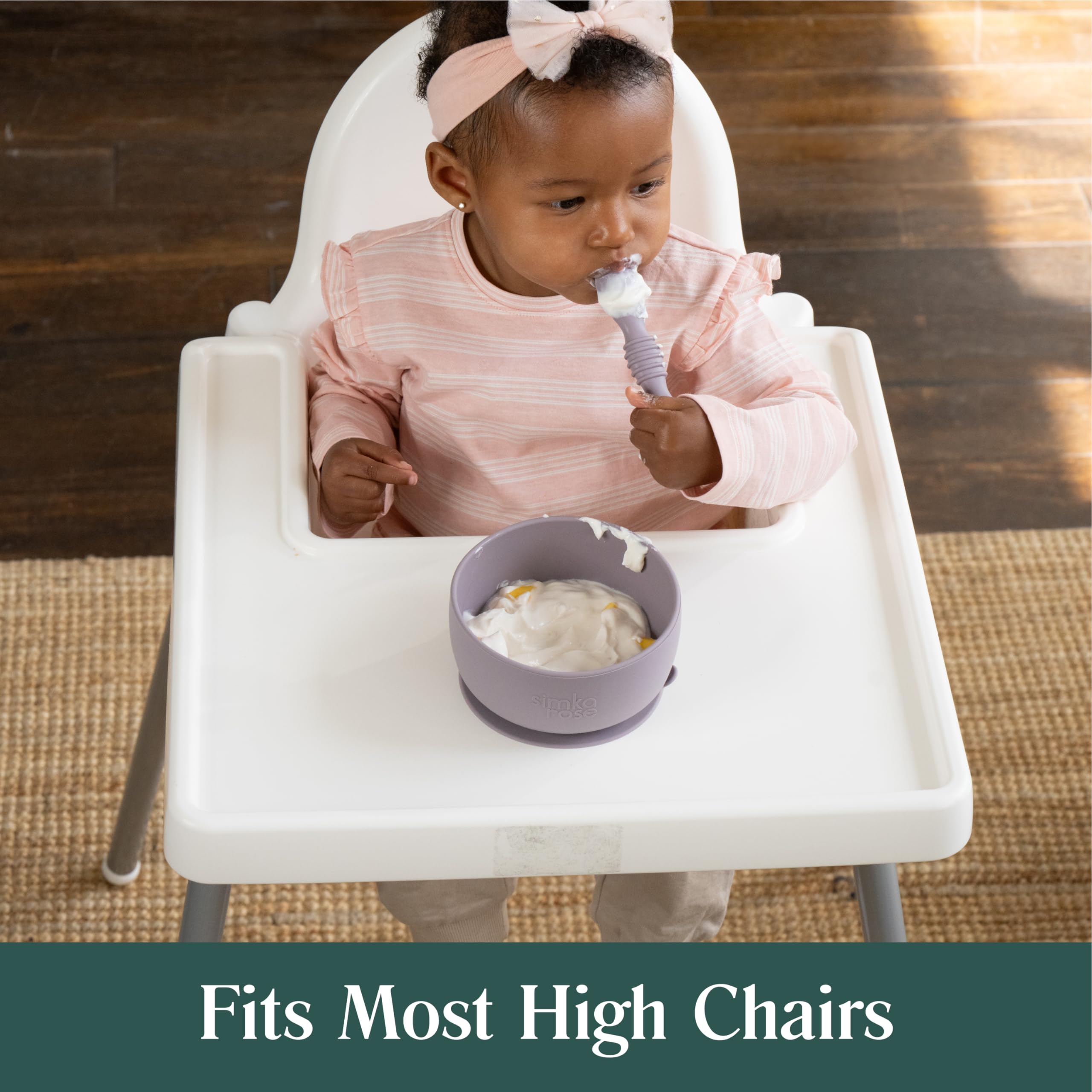 Simka Rose Pebble teething-friendly spoon supports gum comfort