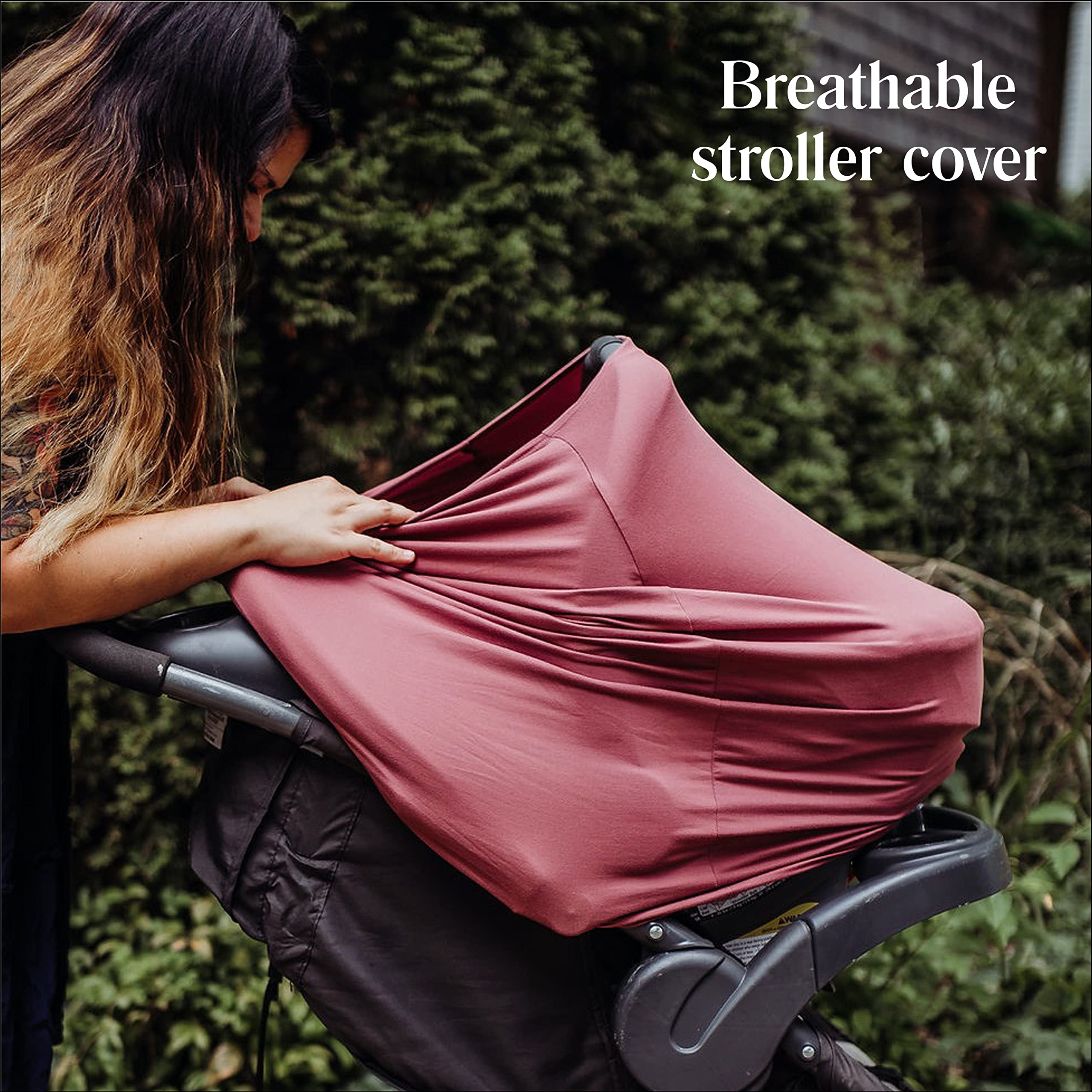 Simka Rose USA-designed cover blends style with practical baby care.