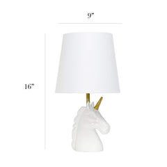Gold glitter horn detail catches light, creating a magical focal point