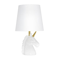 Simple Designs LT1078-GLD unicorn lamp base with glitter detail brightens kids' rooms