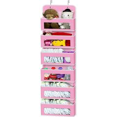 Simple Houseware 6-pocket door organizer with clear pockets for quick item view.