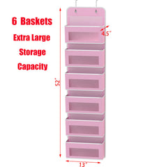Simple Houseware 6-pocket door organizer showing roomy pockets for taller items.