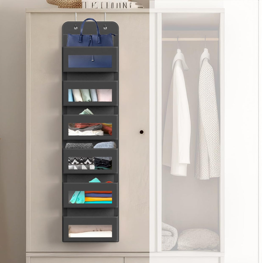 Simple Houseware no-tools installation lets you hang over doors quickly.