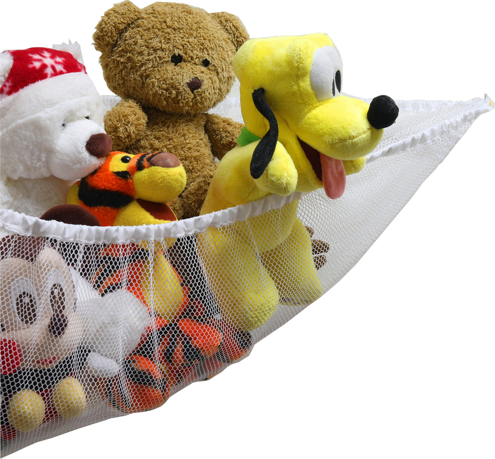Simple Houseware tight-weave mesh holds plush toys of varying sizes for easy access.
