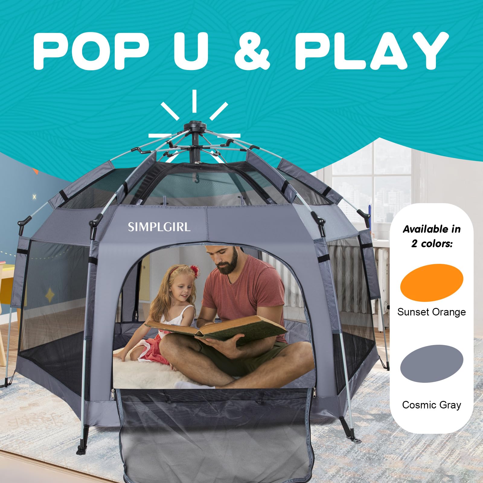SIMPLGIRL travel bag keeps the playpen compact for trips.