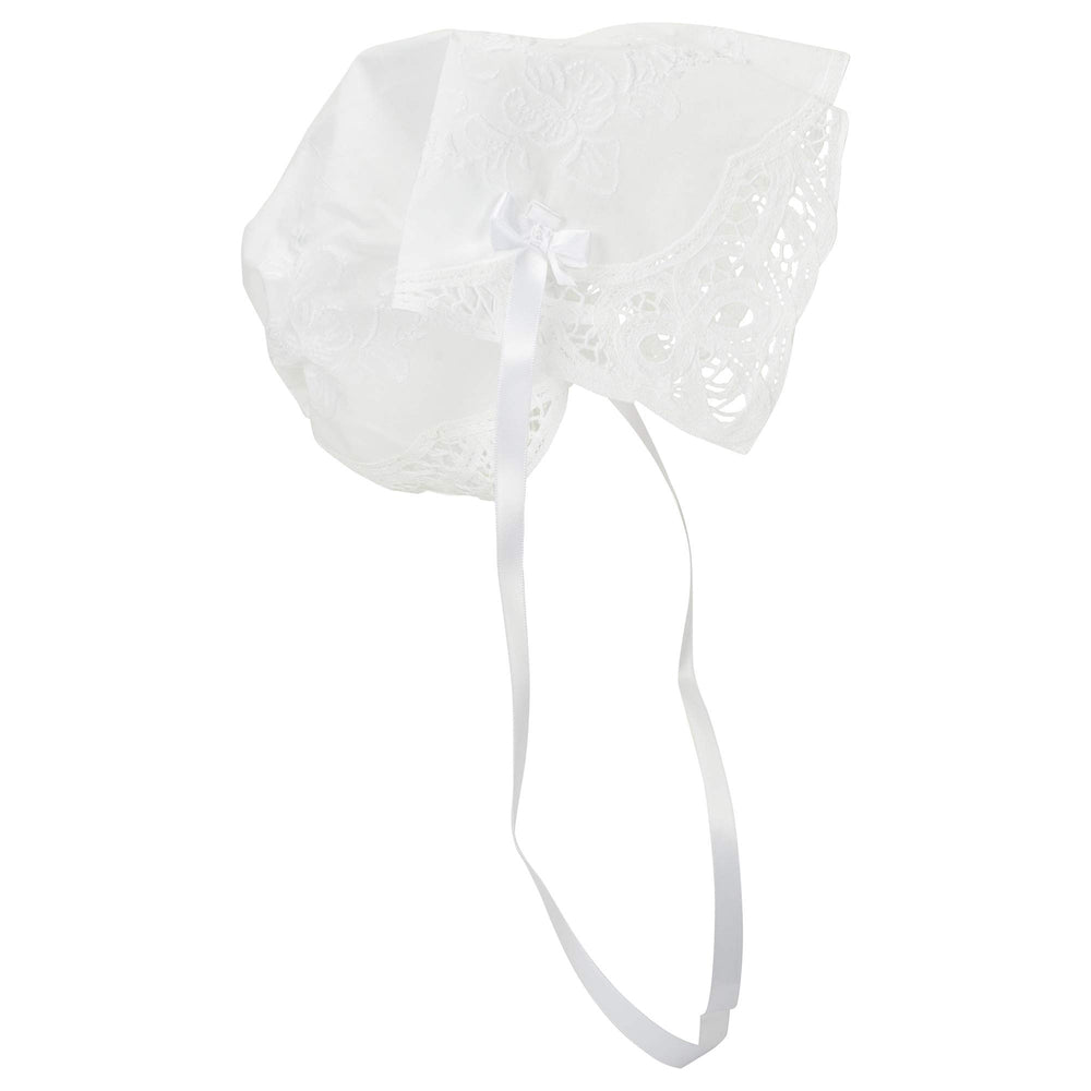 Battenburg linen bonnet by Simply Charming, one-size comfort for newborn photos
