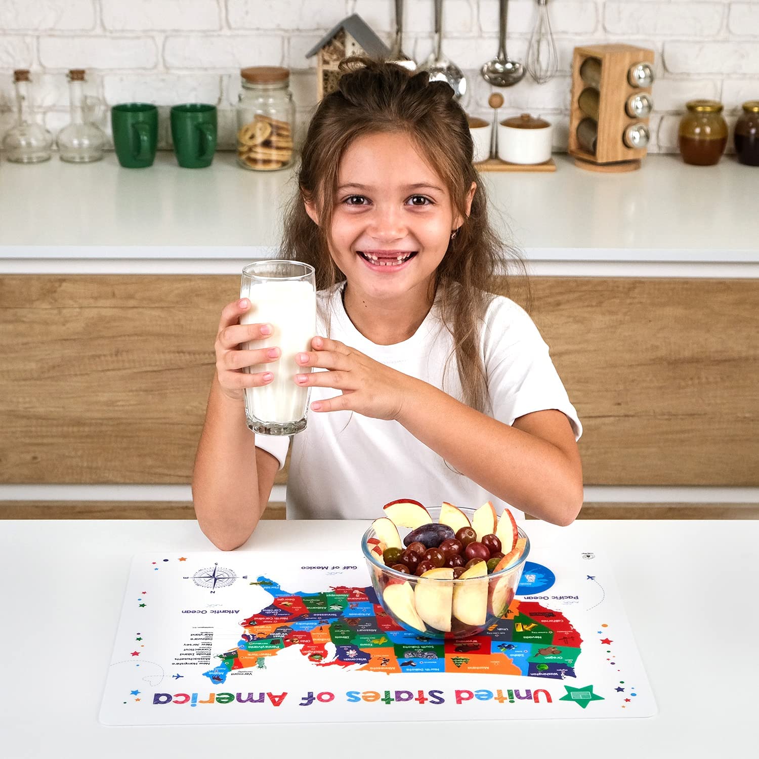 Simply Magic wipe-clean placemat closeup shows durable surface
