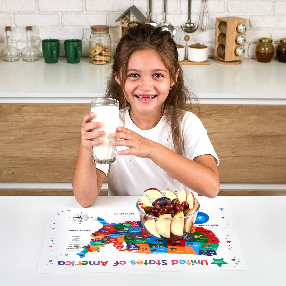 Simply Magic wipe-clean placemat closeup shows durable surface