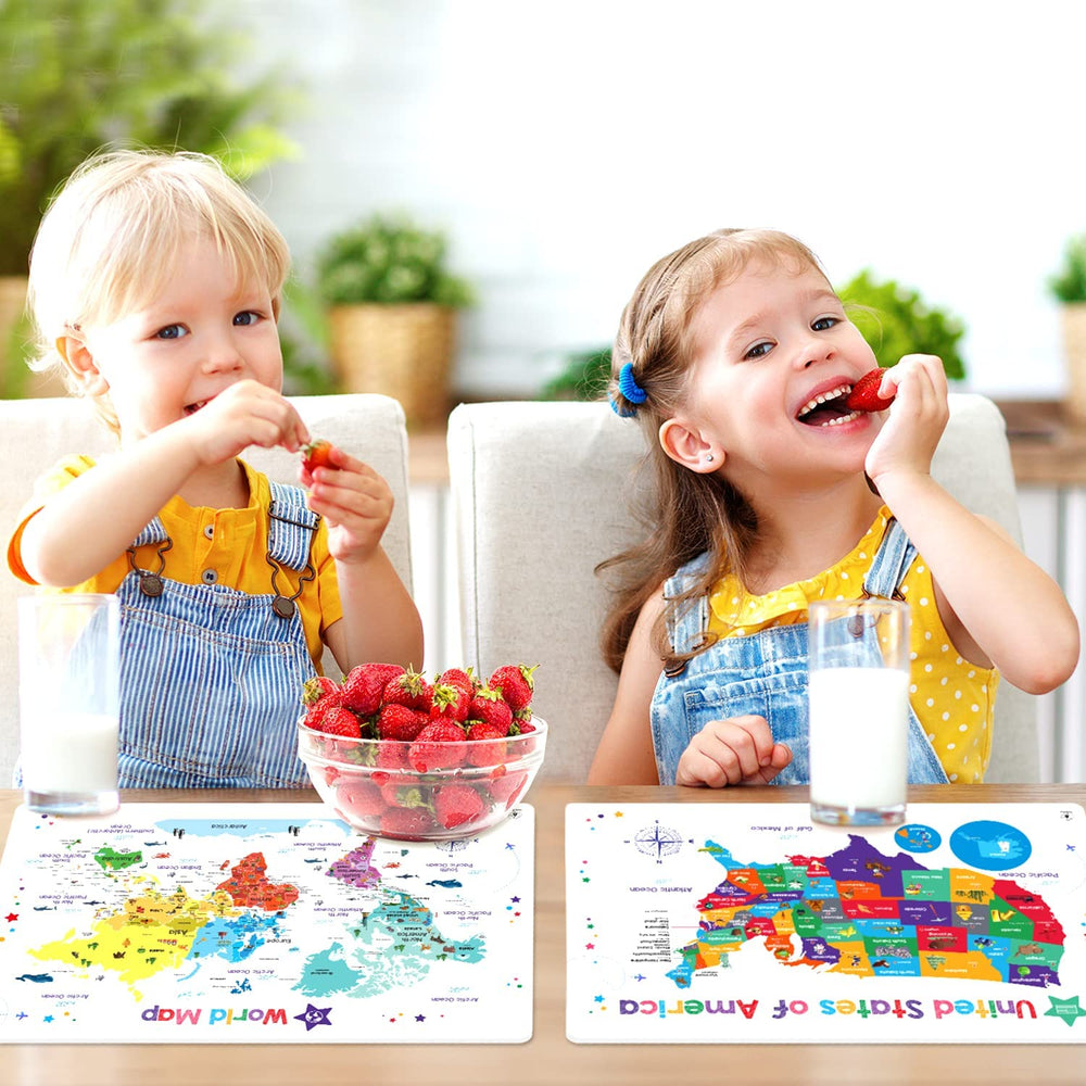 Simply Magic world map placemat supports global awareness while dining