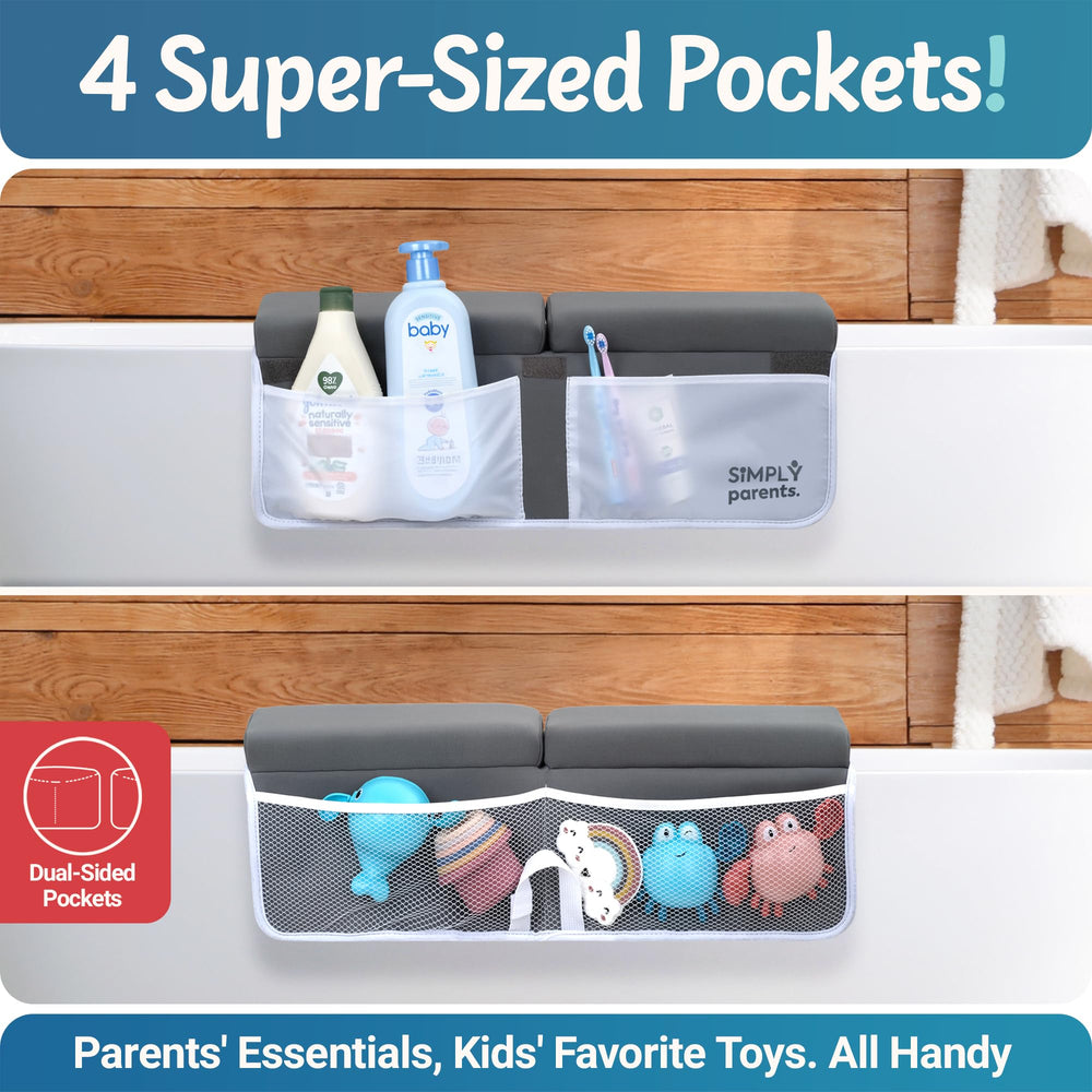 SIMPLY Parents eight suction cups keep the kneeler secure in the tub.