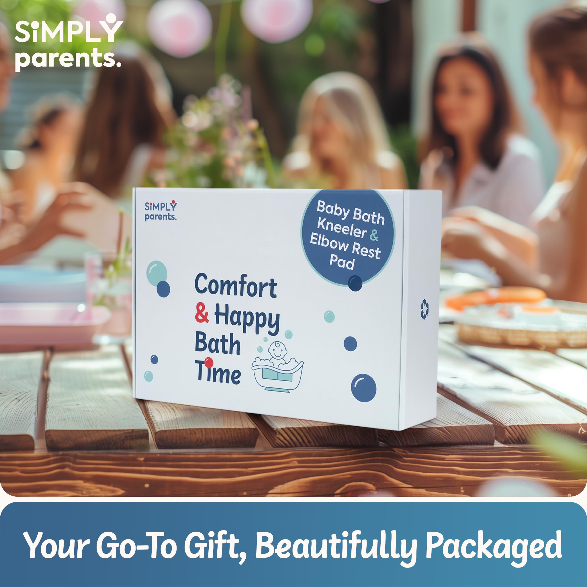 SIMPLY Parents gift-ready packaging makes baby bath gear gifting easy.