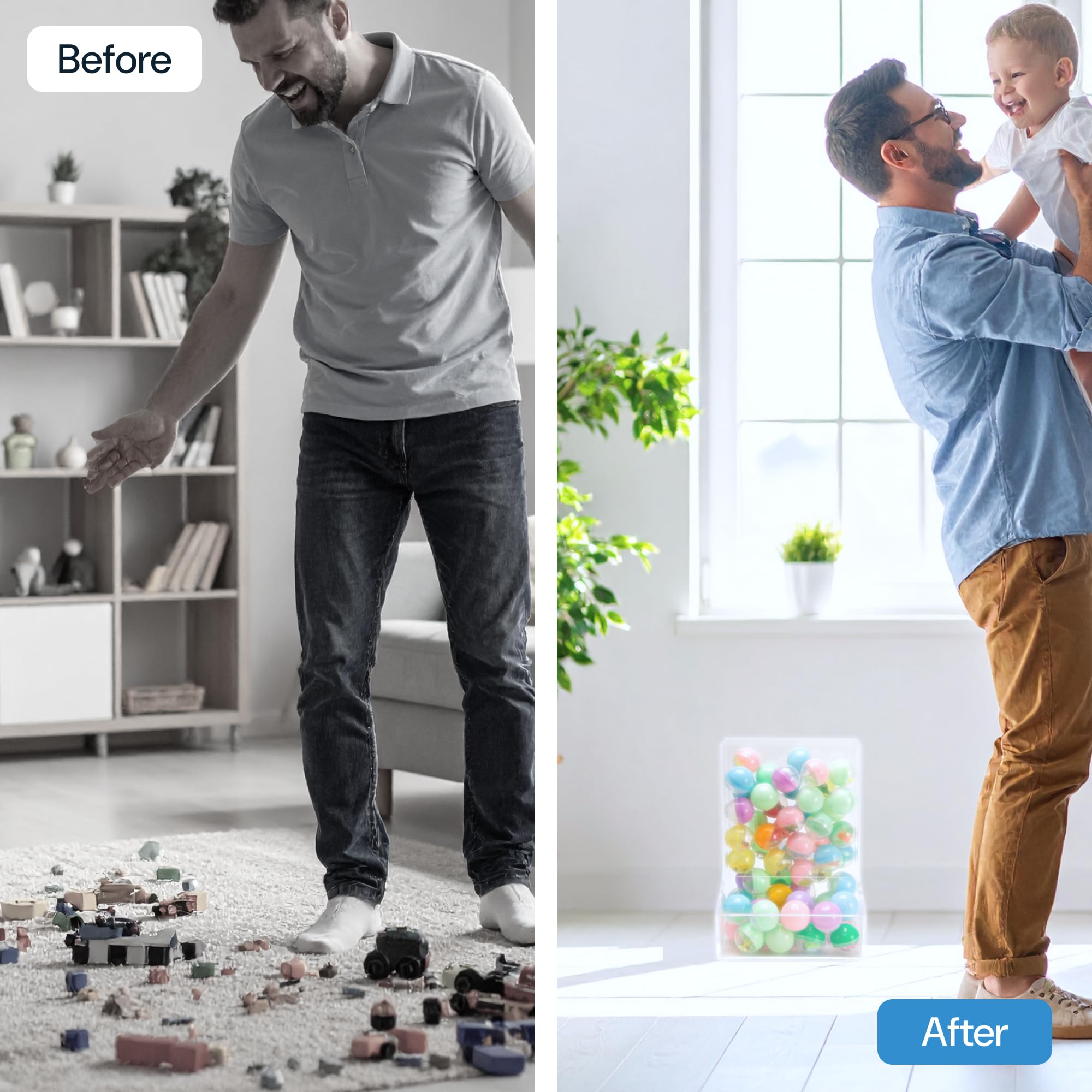 SimplyImagine compact 12.5-inch height fits tight walls in bedrooms or playrooms.