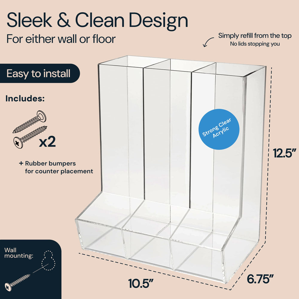 SimplyImagine wall-mounted design saves floor space while adding modern decor.