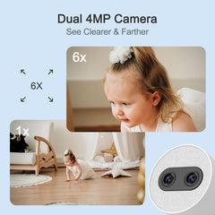 Simsky video baby monitor 6x zoom reveals nursery details